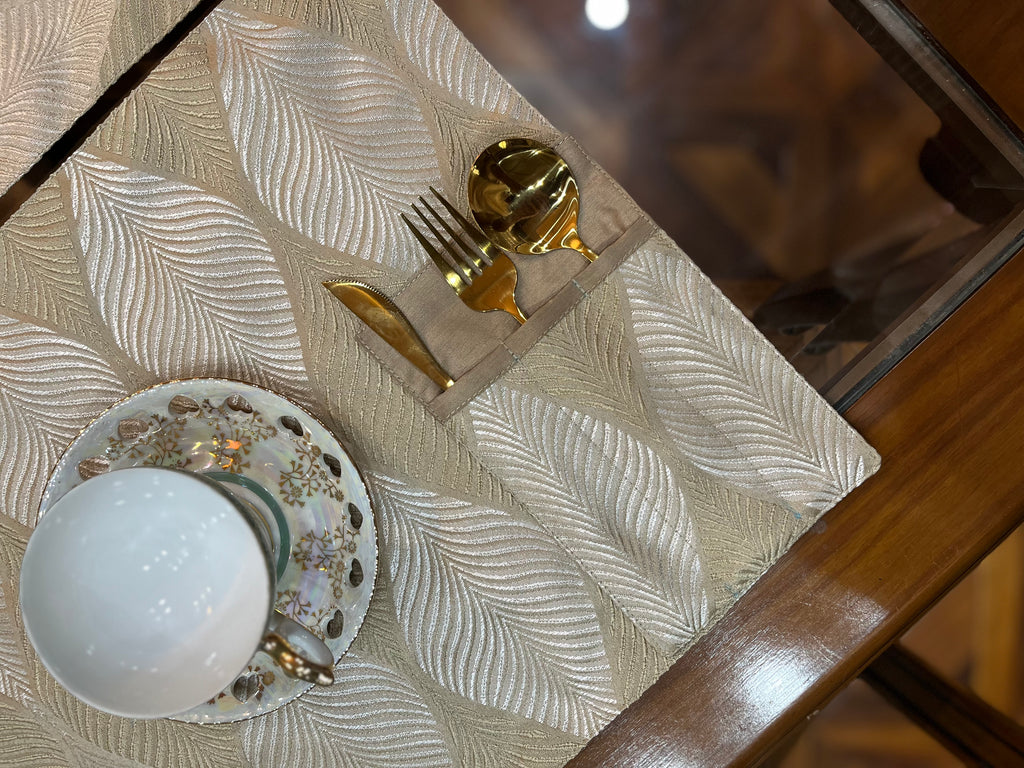 Heritage Gold Jacquard Table Set